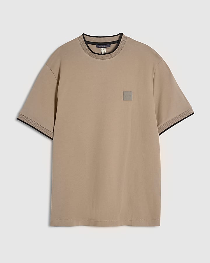 Beige Slim Fit MCMXII Badge T-Shirt