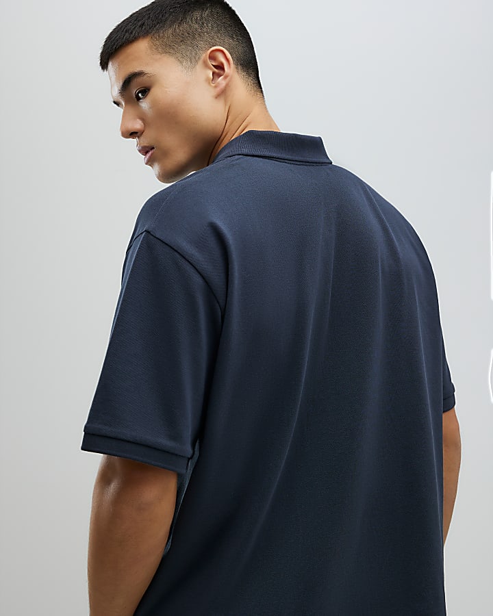 Grey Oversized Fit Luminis Polo Shirt