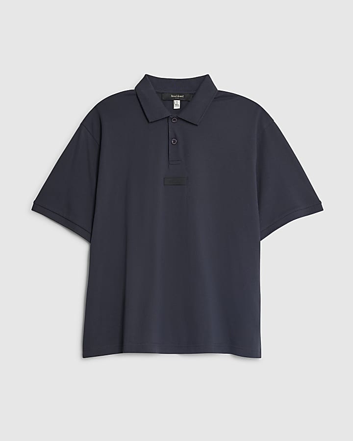 Grey Oversized Fit Luminis Polo Shirt