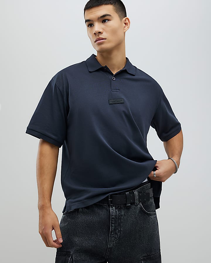 Grey Oversized Fit Luminis Polo Shirt