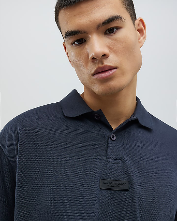 Grey Oversized Fit Luminis Polo Shirt