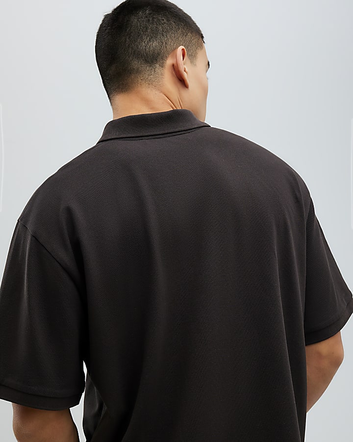 Brown Oversized Fit Luminis Polo Shirt