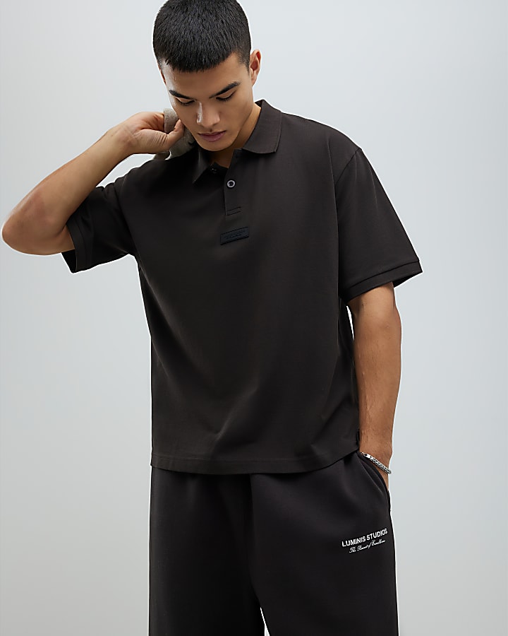 Brown Oversized Fit Luminis Polo Shirt