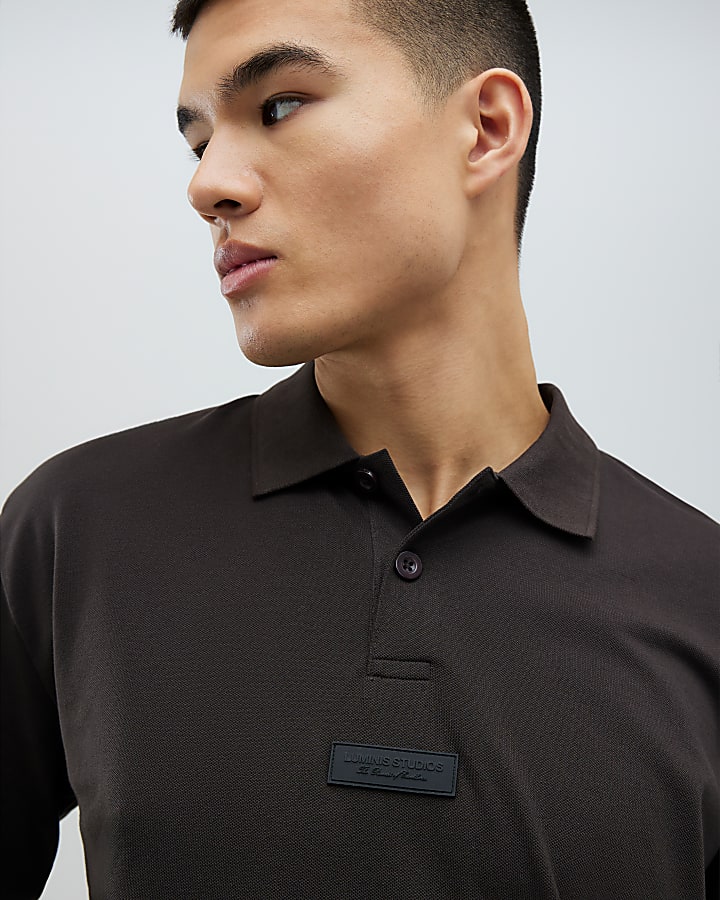 Brown Oversized Fit Luminis Polo Shirt