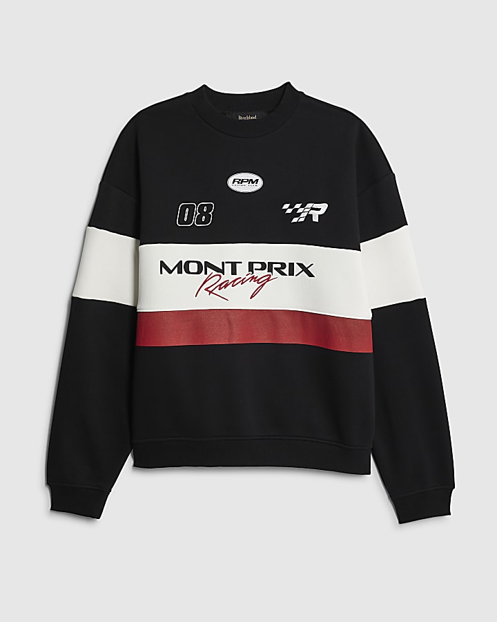 Black Oversized Fit Mont Prix Sweatshirt