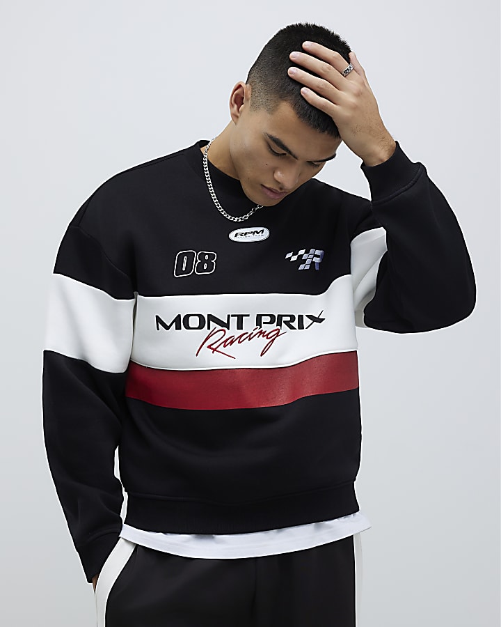 Black Oversized Fit Mont Prix Sweatshirt