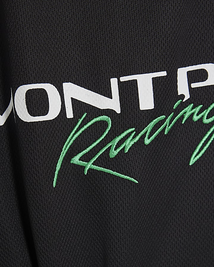 Black Oversized Fit Montprix Football T-Shirt