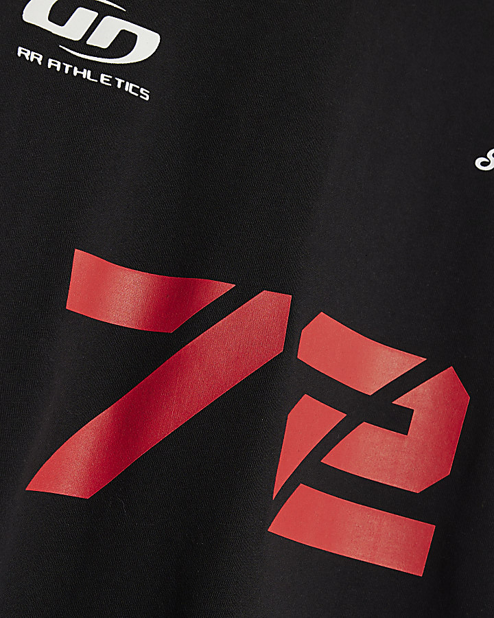 Black Oversized Fit RR Athletics 72 T-Shirt