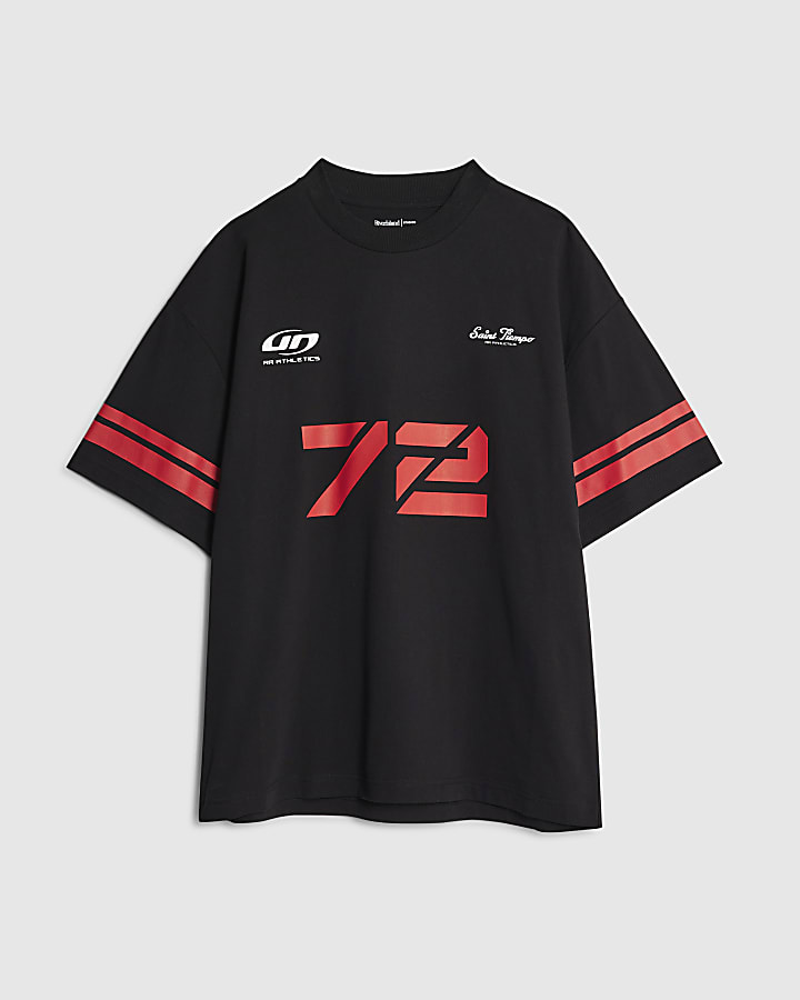 Black Oversized Fit RR Athletics 72 T-Shirt
