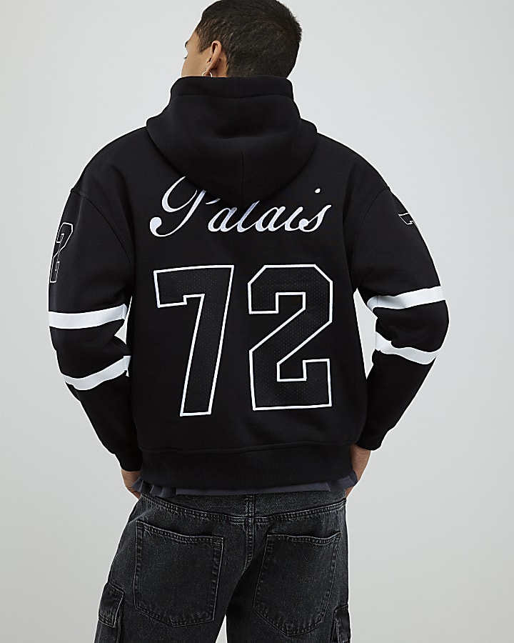 Black Oversized Fit 72 Palais Hoodie
