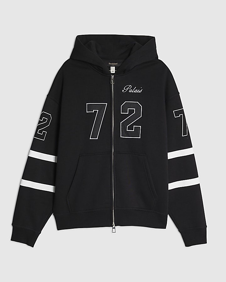 Black Oversized Fit 72 Palais Hoodie
