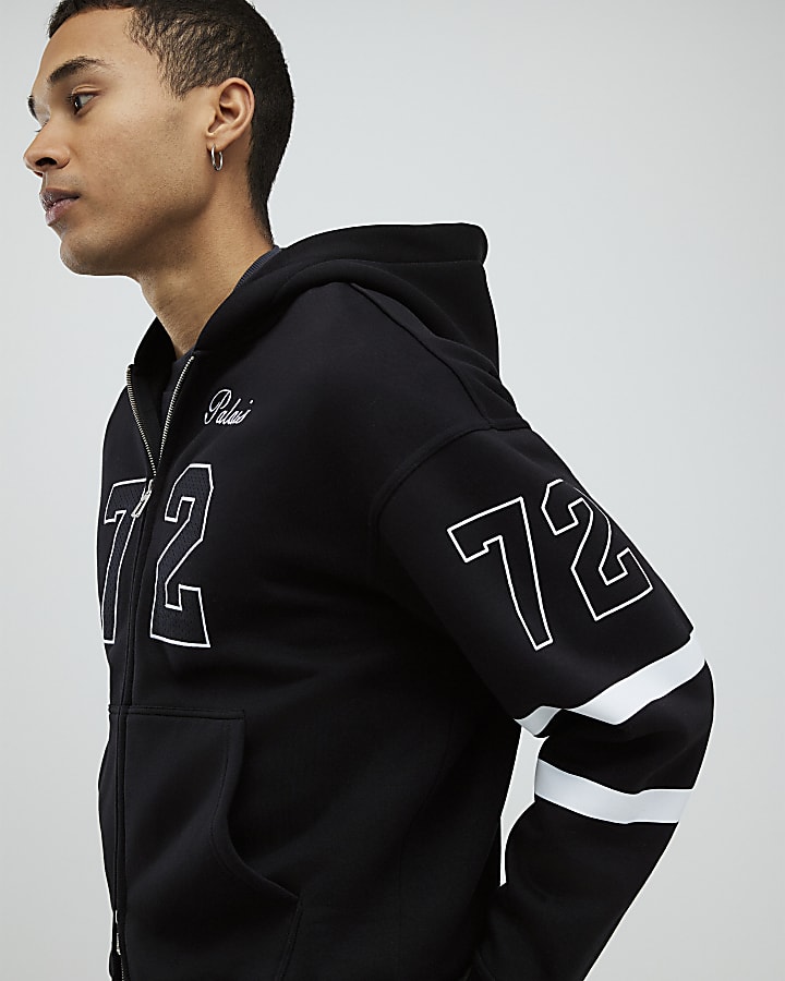 Black Oversized Fit 72 Palais Hoodie