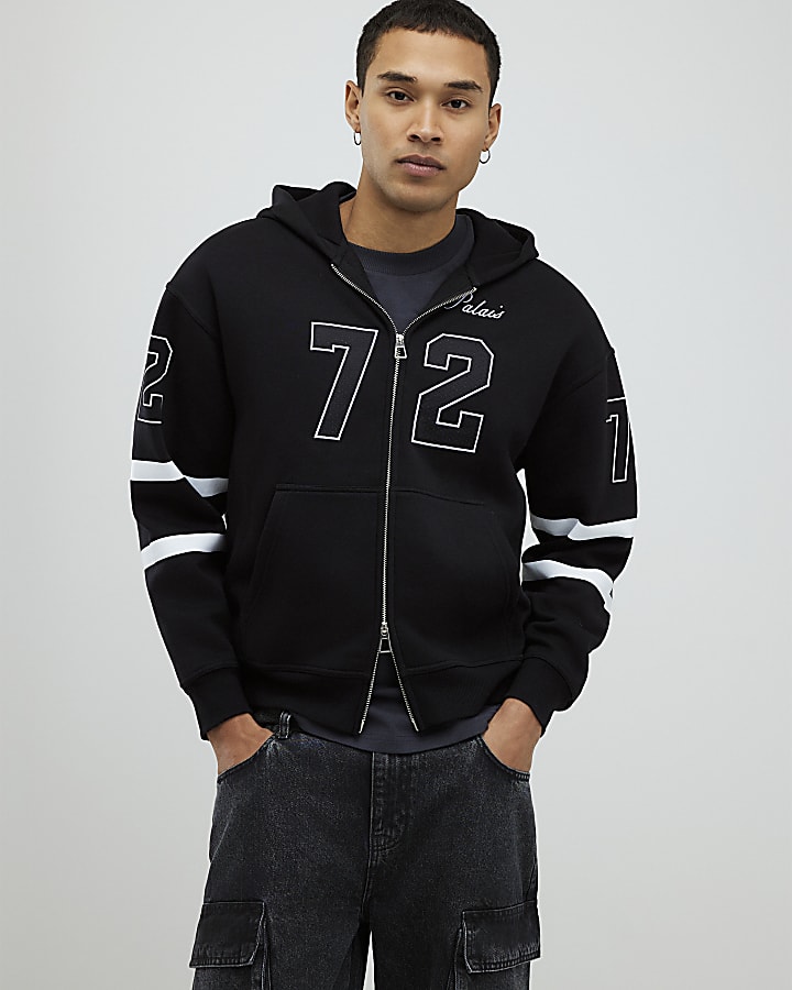 Black Oversized Fit 72 Palais Hoodie