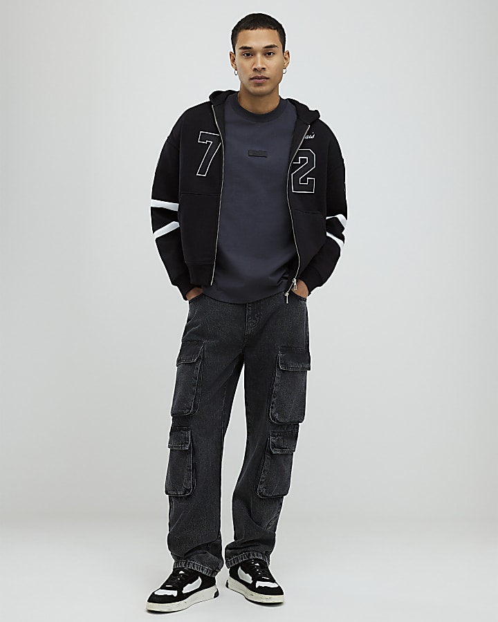 Black Oversized Fit 72 Palais Hoodie