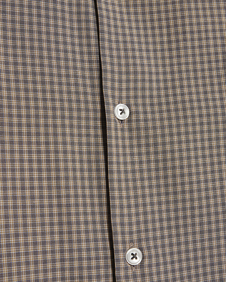 Brown Slim Fit Check Shirt