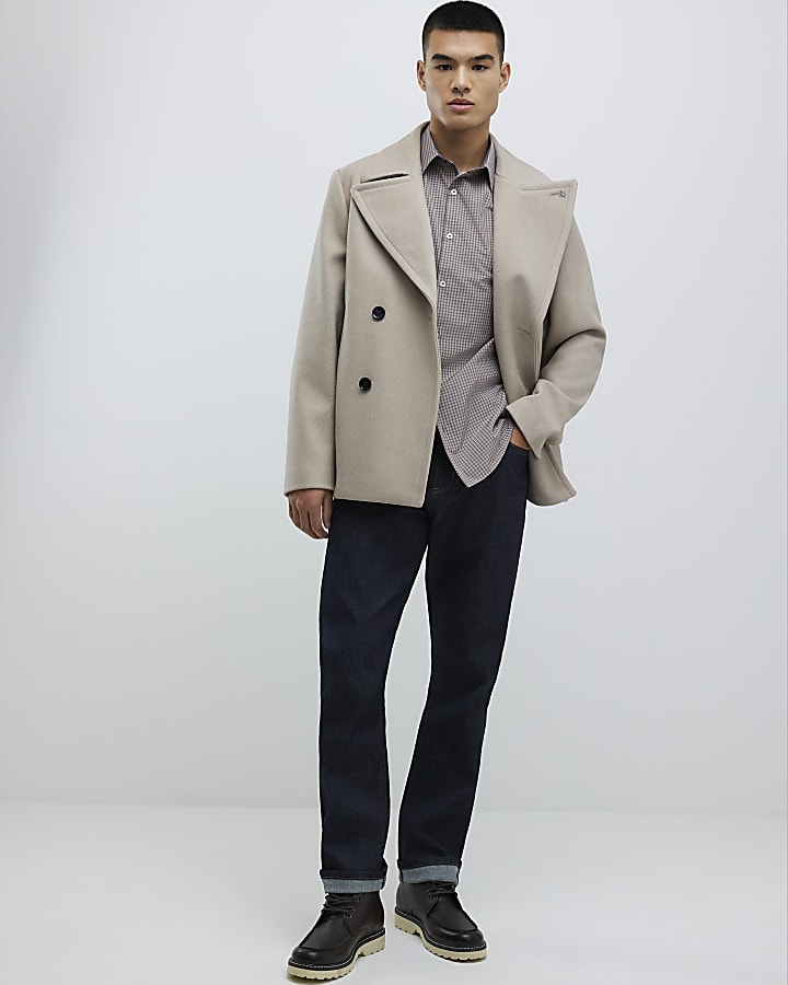 Brown Slim Fit Check Shirt