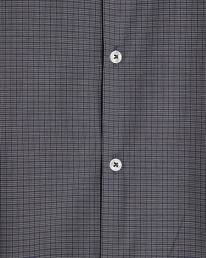 Navy Slim Fit Check Shirt