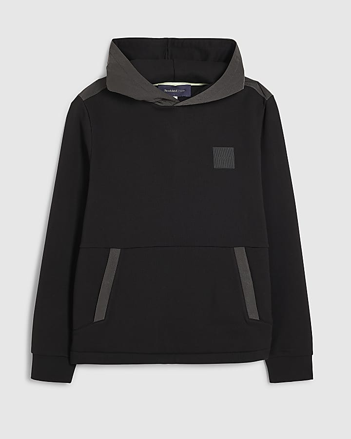 Black Regular Fit Luminis Badge Hoodie