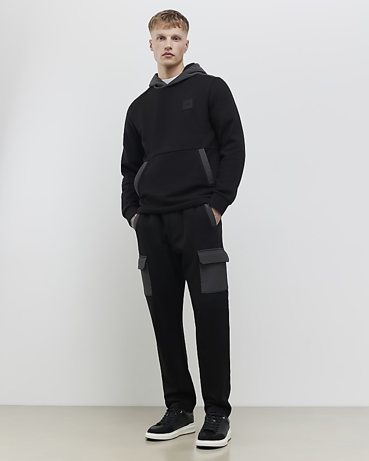 Black Regular Fit Luminis Badge Hoodie