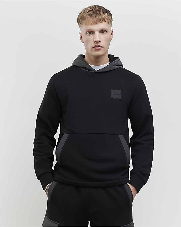 Black Regular Fit Luminis Badge Hoodie