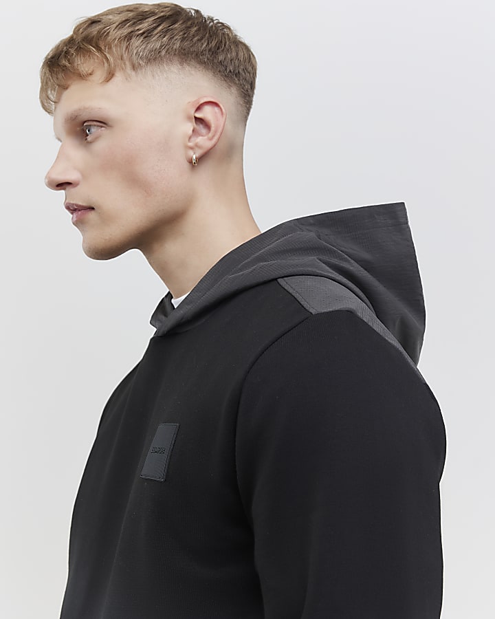 Black Regular Fit Luminis Badge Hoodie