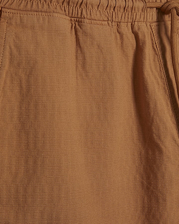 Orange Regular Fit Cross Hatch Shorts