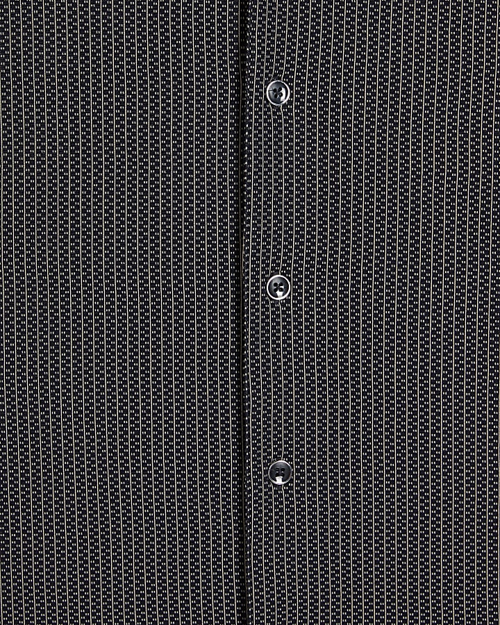 Black Regular Fit Geometric Shirt