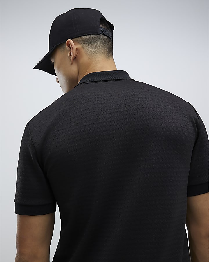 Black Muscle Fit Polo Shirt