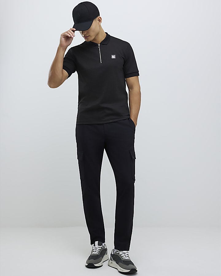 Black Muscle Fit Polo Shirt
