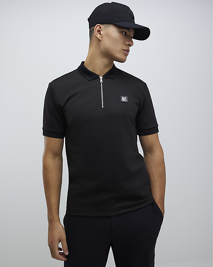 Black Muscle Fit Polo Shirt