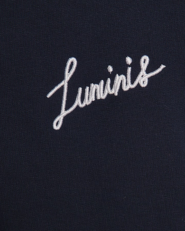 Navy Oversized Fit Luminus Script Hoodie