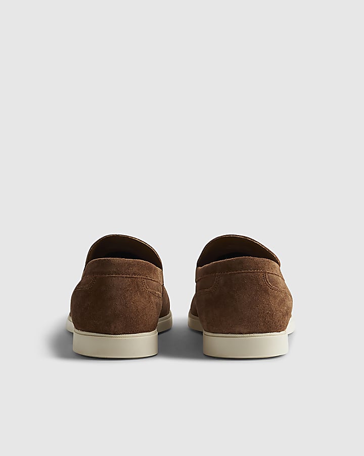 Brown Suede Woven Loafer