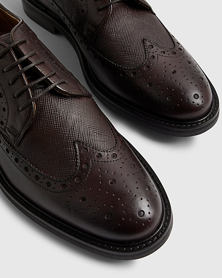Brown Chunky Brogue Shoes