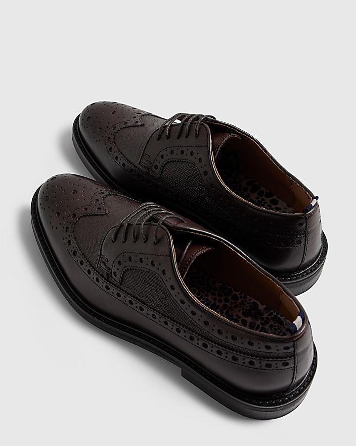 Brown Chunky Brogue Shoes