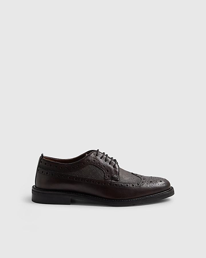 Brown Chunky Brogue Shoes