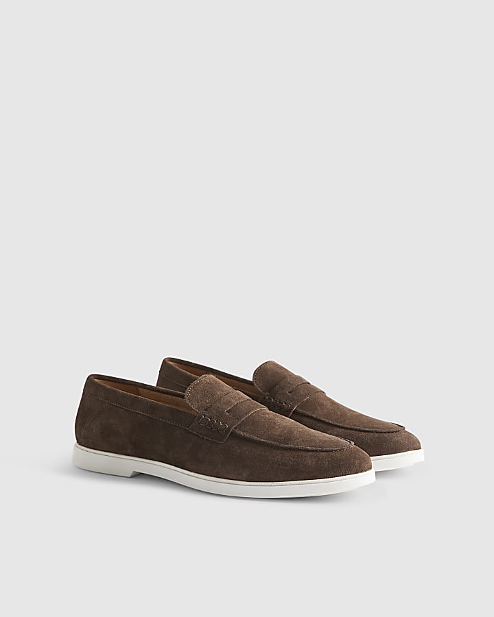 Brown Suede Loafers