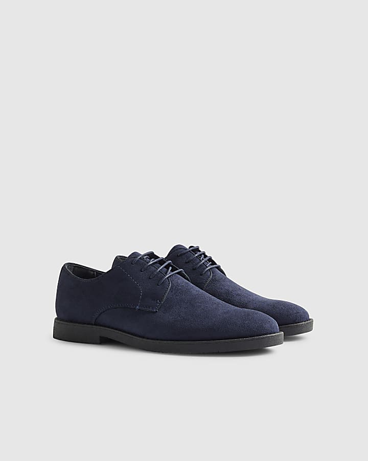 Navy Suede Effect Brogues