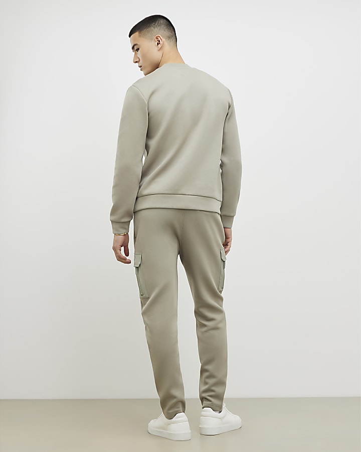 Khaki Slim Fit Nylon Pocket Joggers