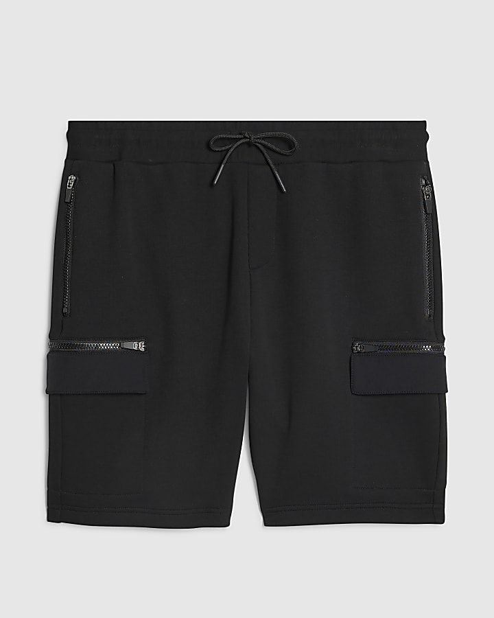 Black Premium Regular Fit Nylon Pocket Shorts