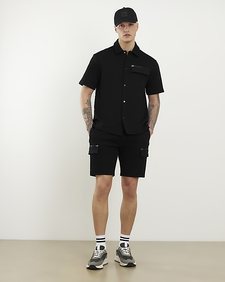 Black Regular Fit Premium Short Sleeve Shirt
