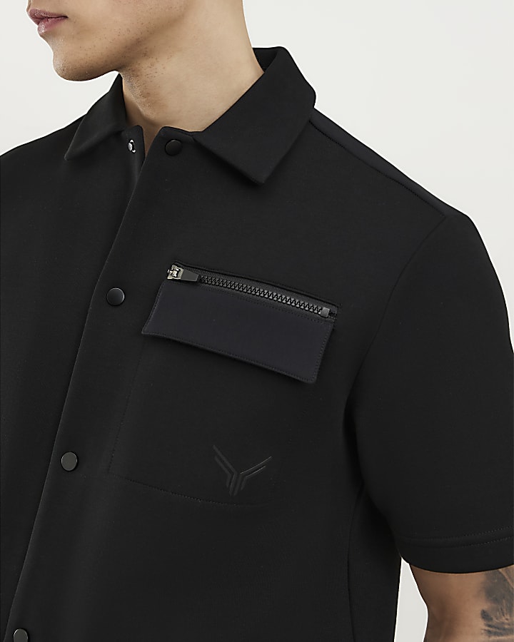 Black Regular Fit Premium Short Sleeve Shirt