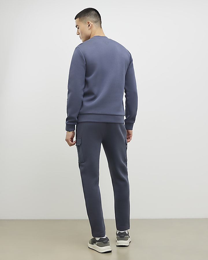 Grey Slim Fit Nylon Pocket Joggers