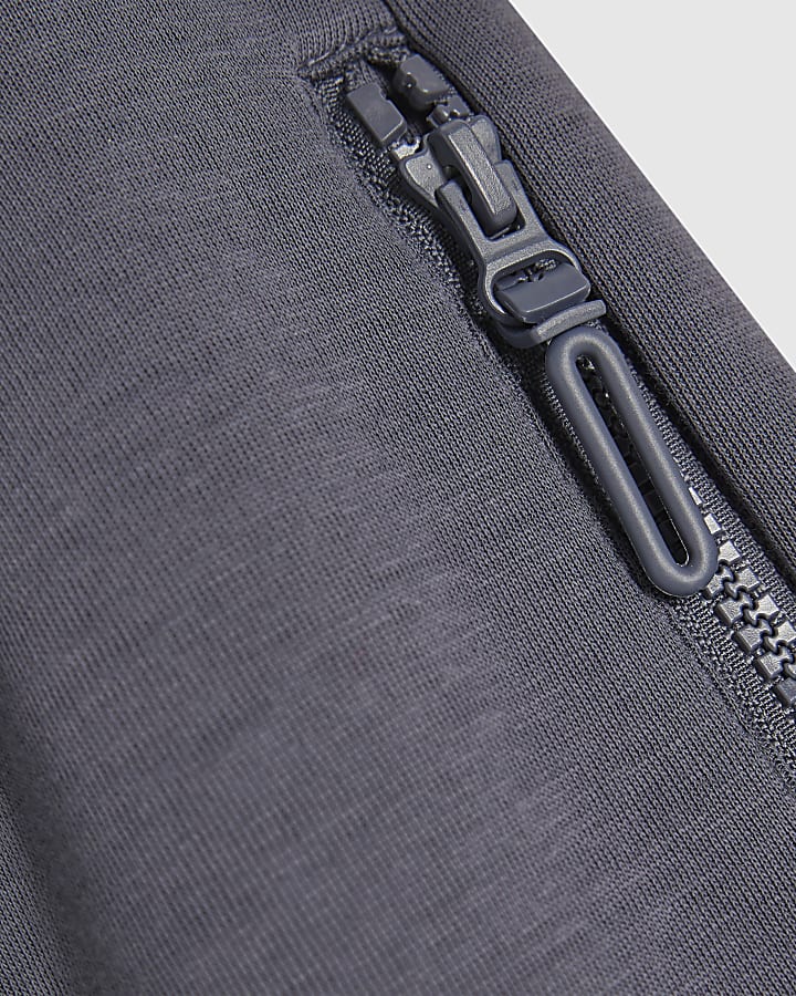 Grey Slim Fit Nylon Pocket Joggers
