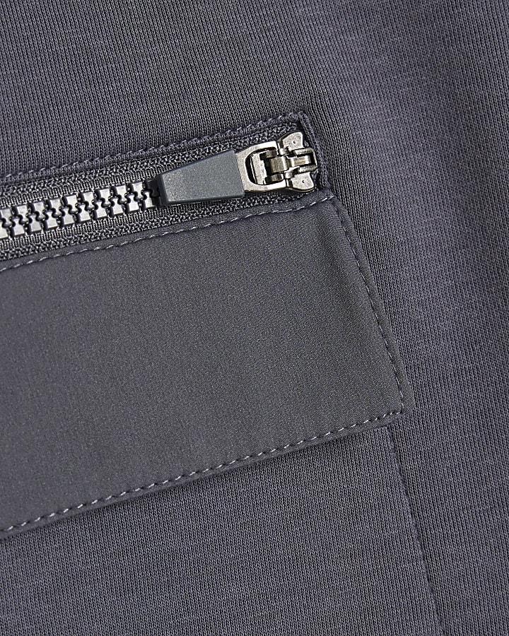 Grey Premium Regular Fit Nylon Pocket Shorts