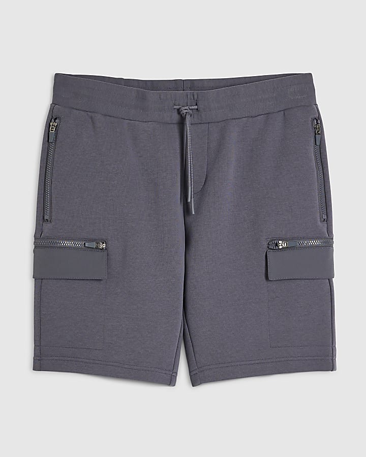 Grey Premium Regular Fit Nylon Pocket Shorts
