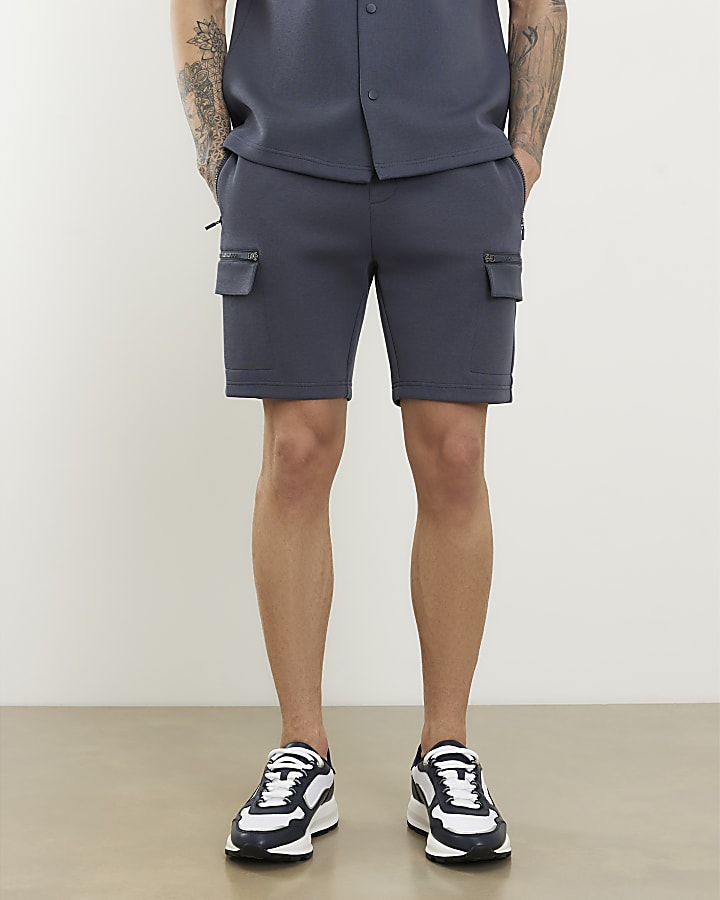 Grey Premium Regular Fit Nylon Pocket Shorts