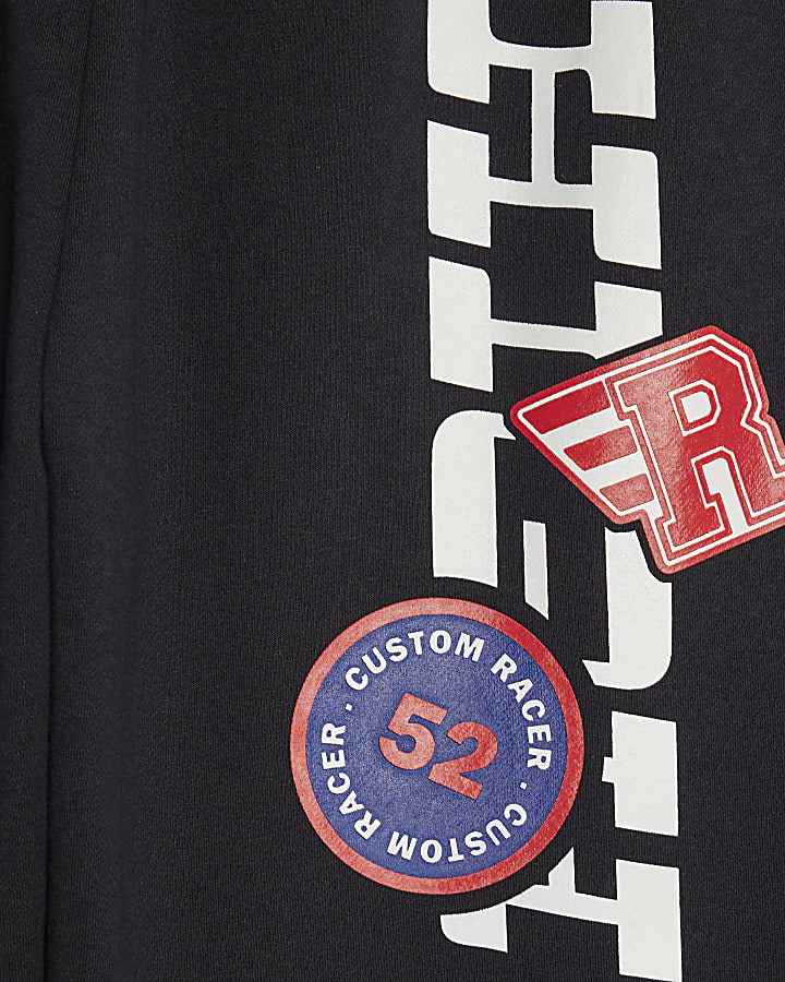 Black High Performance Badges Wide Joggers