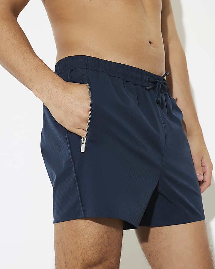 Navy Zip Swim Shorts