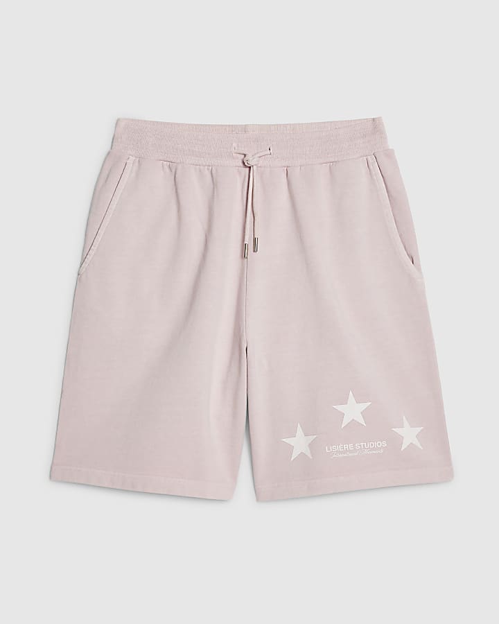 Pink Oversized Fit Pink Lisiere Shorts