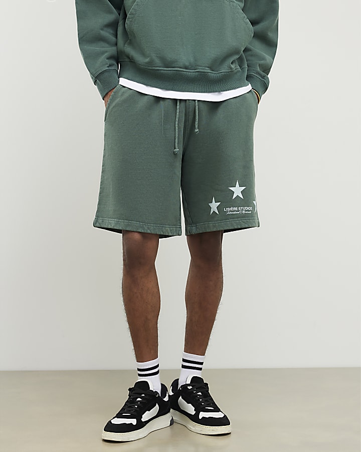 Green Oversized Fit Lisiere Studios Shorts